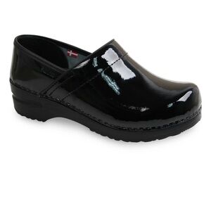 Sanita Patent Leather Black Clog Professional Danish Singnature Nursing Health